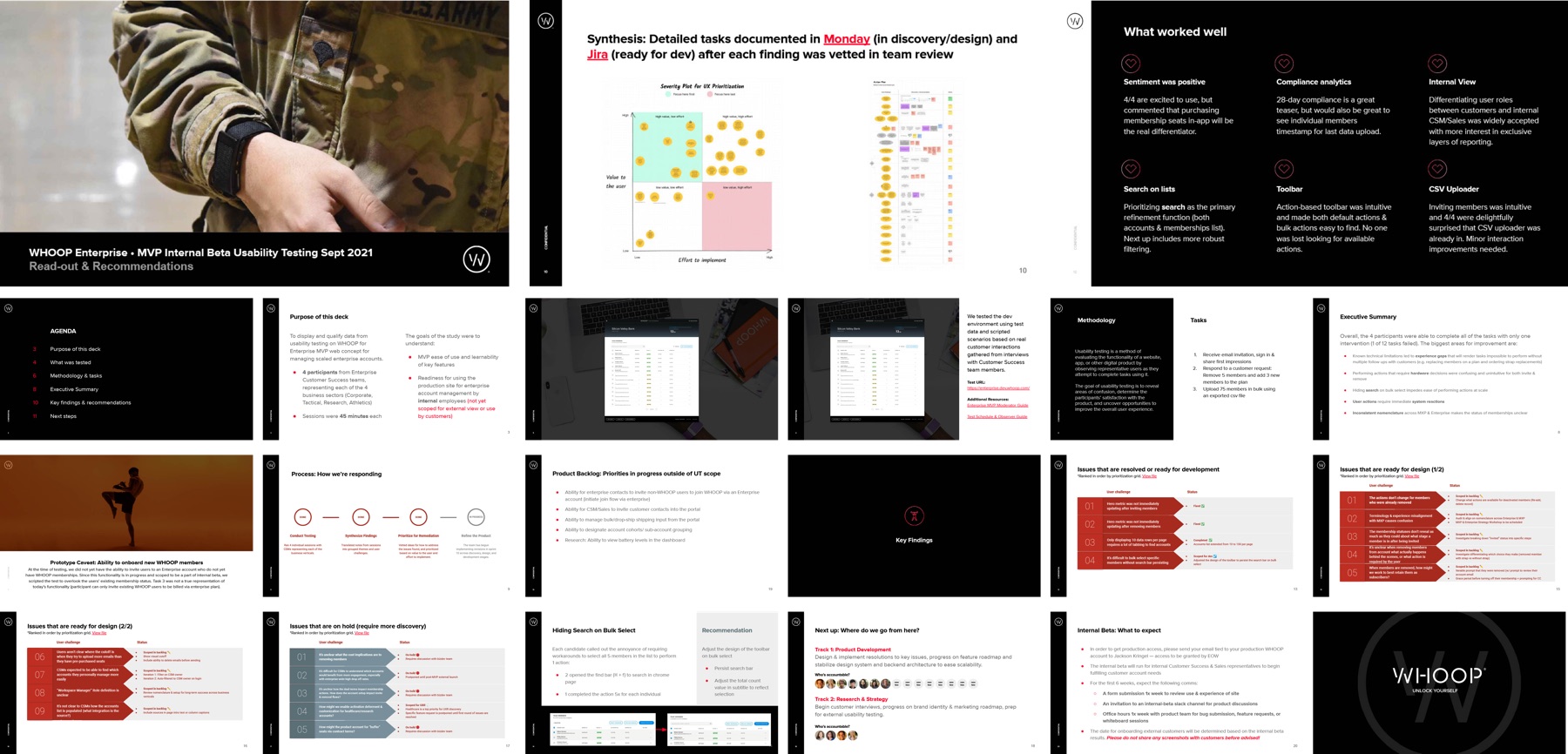 The MVP usability testing report