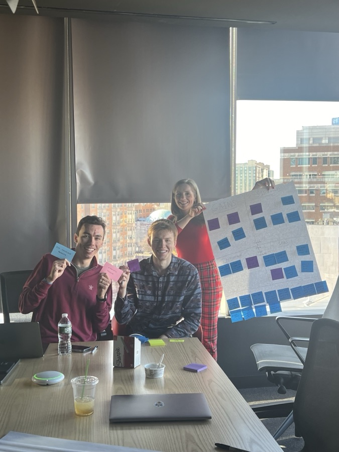 Teammates presenting their group’s ideas