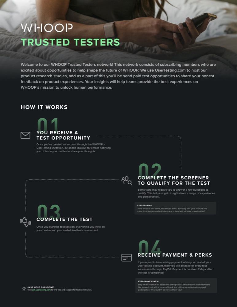 The WHOOP Trusted Testers guide for members joining the research panel